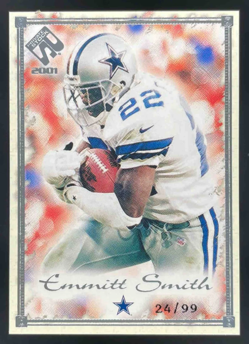 2001 Pacific Private Stock Silver Framed #28 Emmitt Smith /99