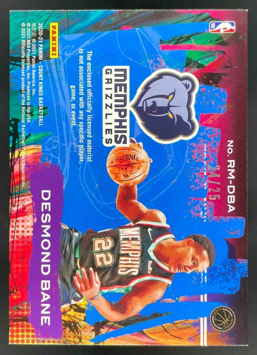 2020 Court Kings Rookie Expression Memorabilia Prime #RM-DBA Desmond Bane RC /25 - Image 2