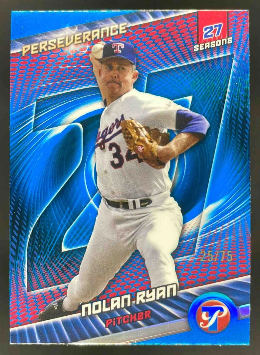2025 Topps Pristine Perseverance Blue Refractor #P-1 Nolan Ryan /75