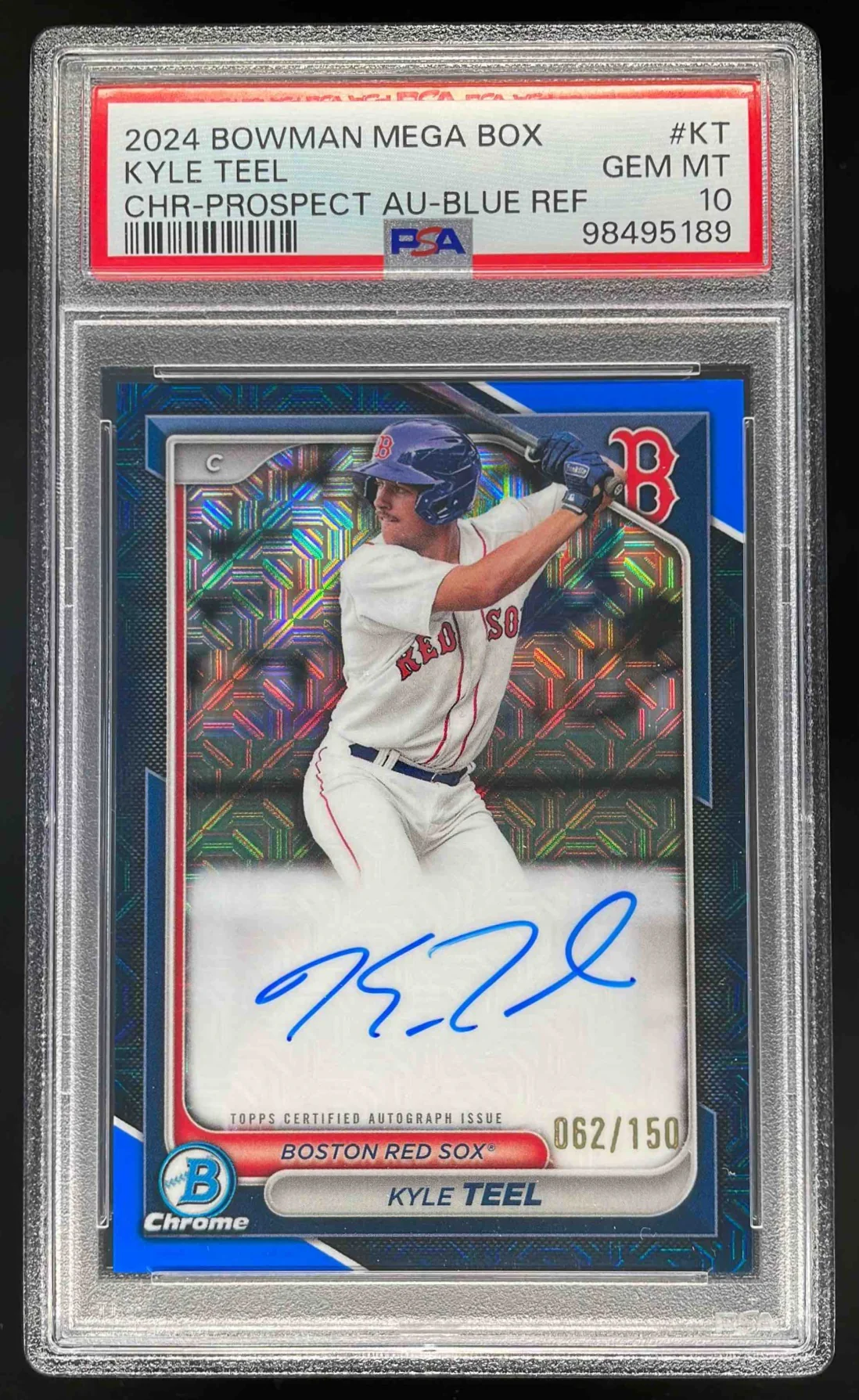 2024 Bowman Mega Box Prospect Mojo Blue #BMA-KT Kyle Teel Auto /150 PSA 10