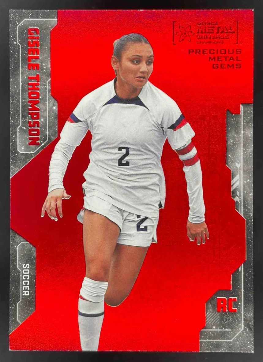 2024 SkyBox Metal Champions Precious Metal Gems Red Gisele Thompson RC /100