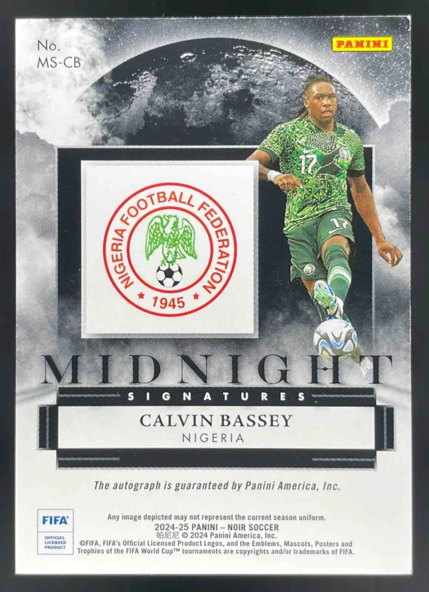 2024-25 Panini Noir Midnight Signatures Calvin Bassey Auto Autograph /99 - Image 2