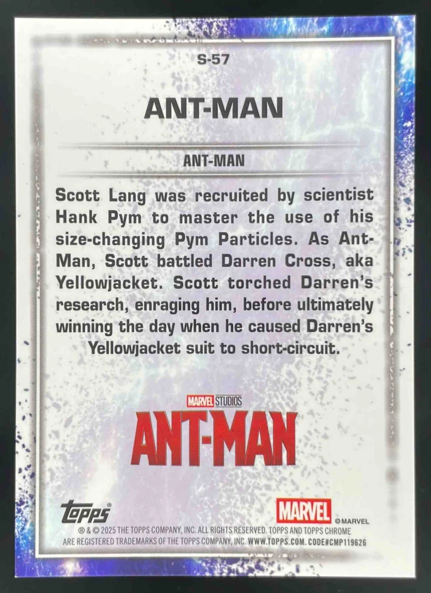 2025 Topps Chrome Marvel Studios The Snap Variation Gold #S-57 Ant-Man /50 - Image 2