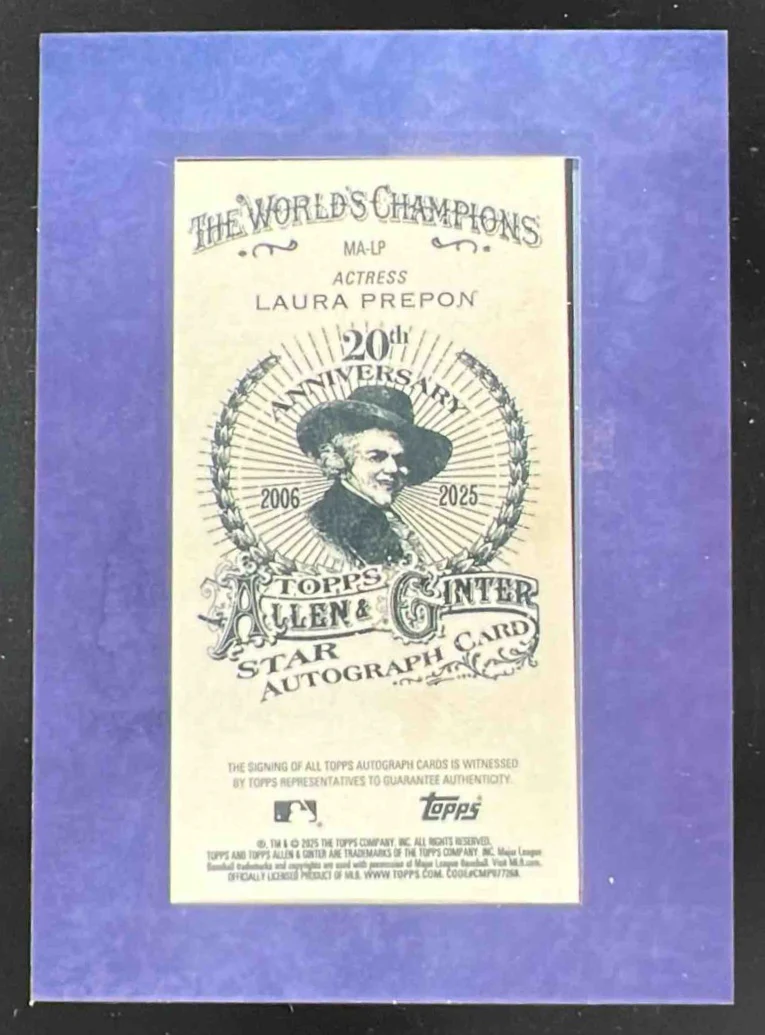2025 Topps Allen & Ginter Framed Mini Blue Frame #MA-LP Laura Prepon Auto /99 - Image 2