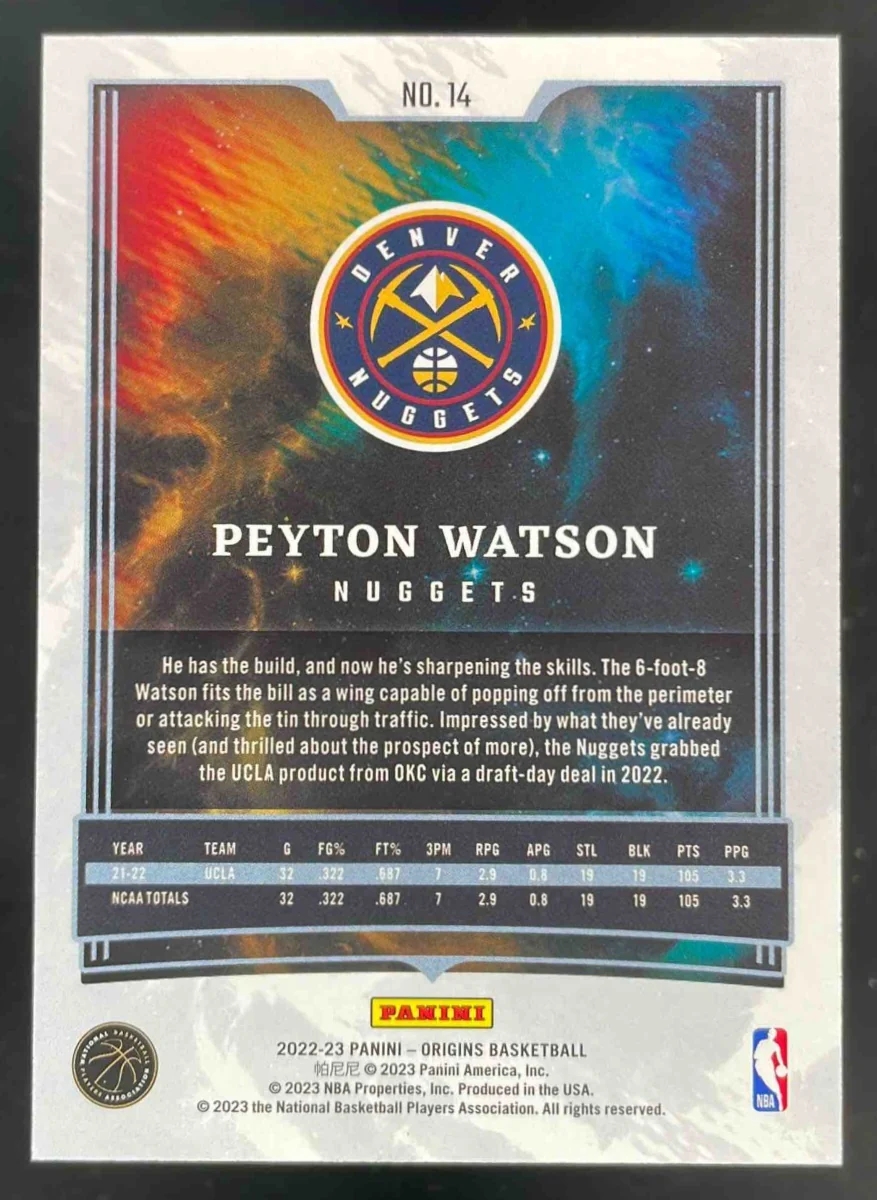 2022-23 Panini Origins Blue #14 Peyton Watson RC /99 - Image 2