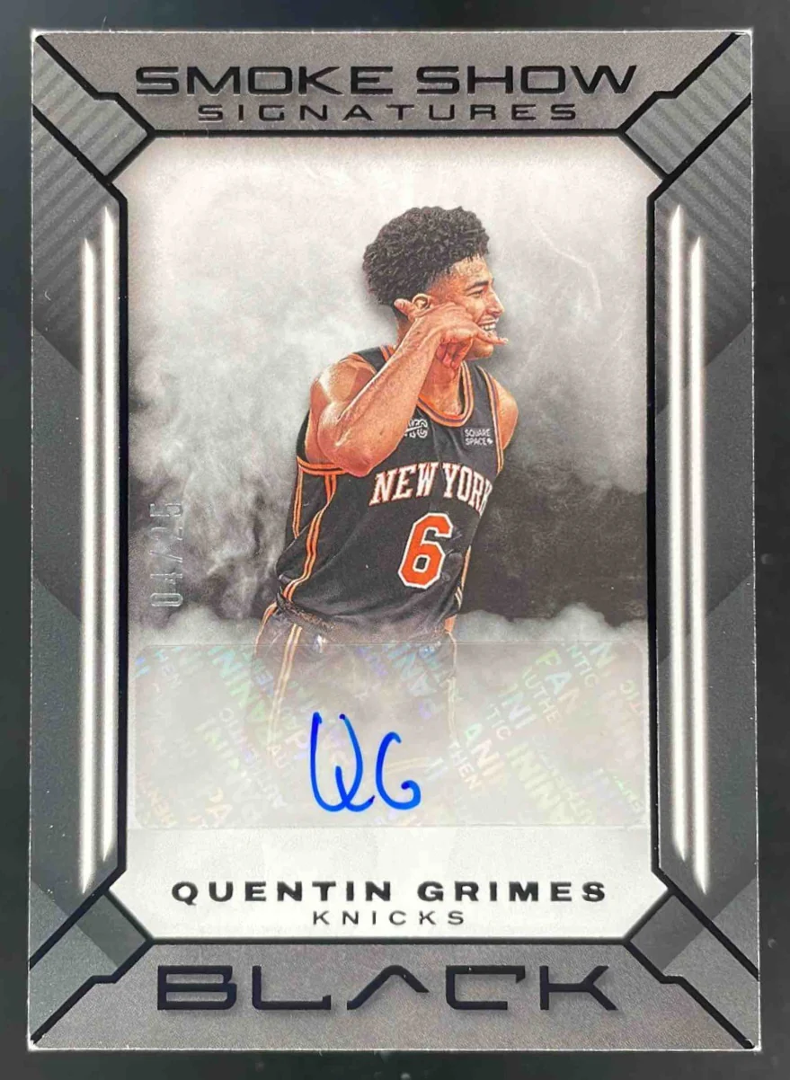 2021-22 Panini Black Smoke Show Signatures #SS-QGR Quentin Grimes RC Auto /25