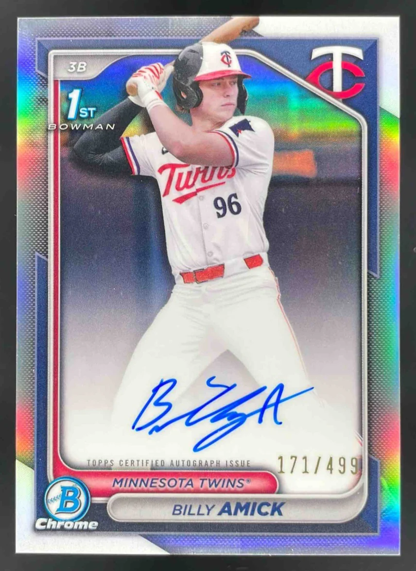 2024 Bowman Draft Chrome Prospect Refractor #CPA-BA Billy Amick RC Auto /499