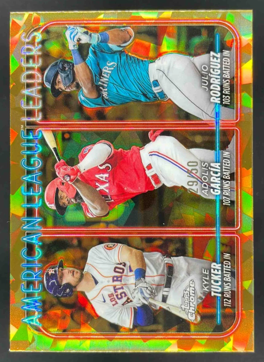 2024 Topps Chrome Sapphire Gold Adolis Garcia Kyle Tucker Julio Rodriguez /50