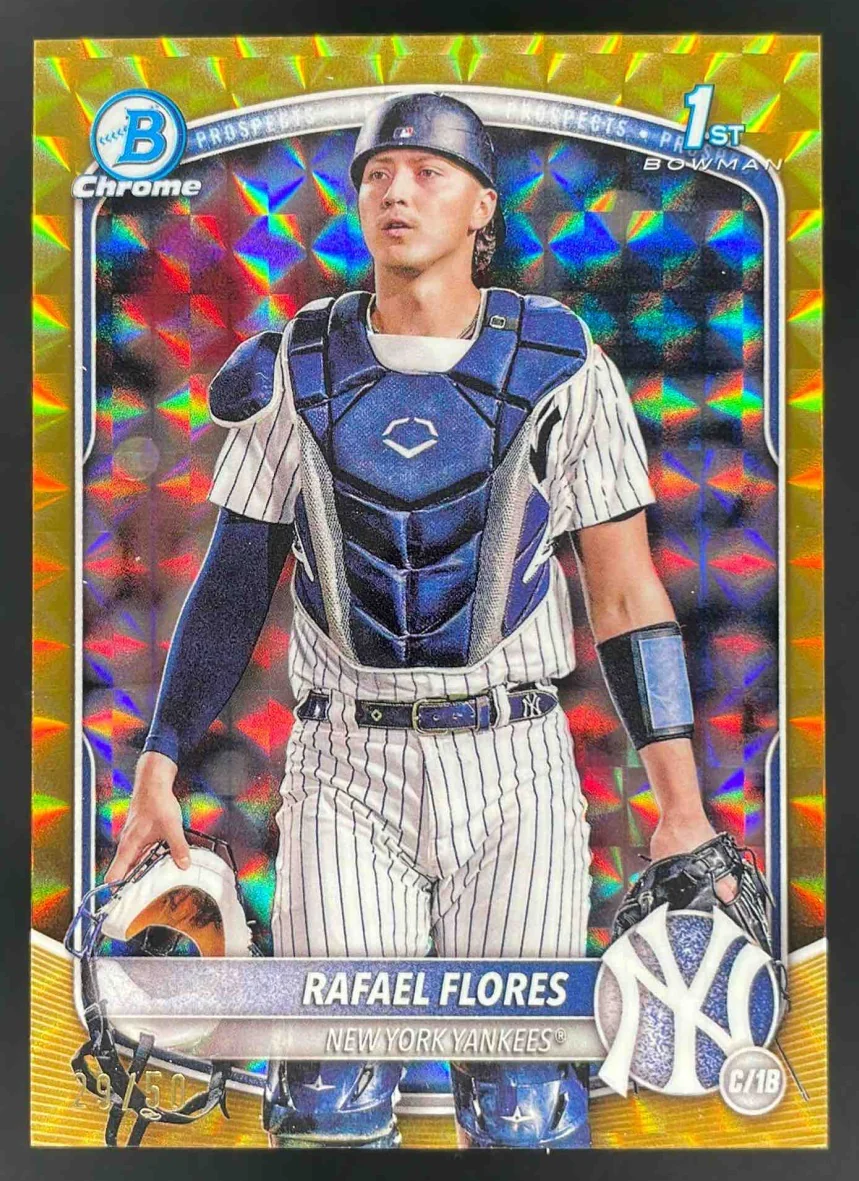 2025 Bowman Chrome Gold Geometric Refractors #BCP-34 Rafael Flores RC /50