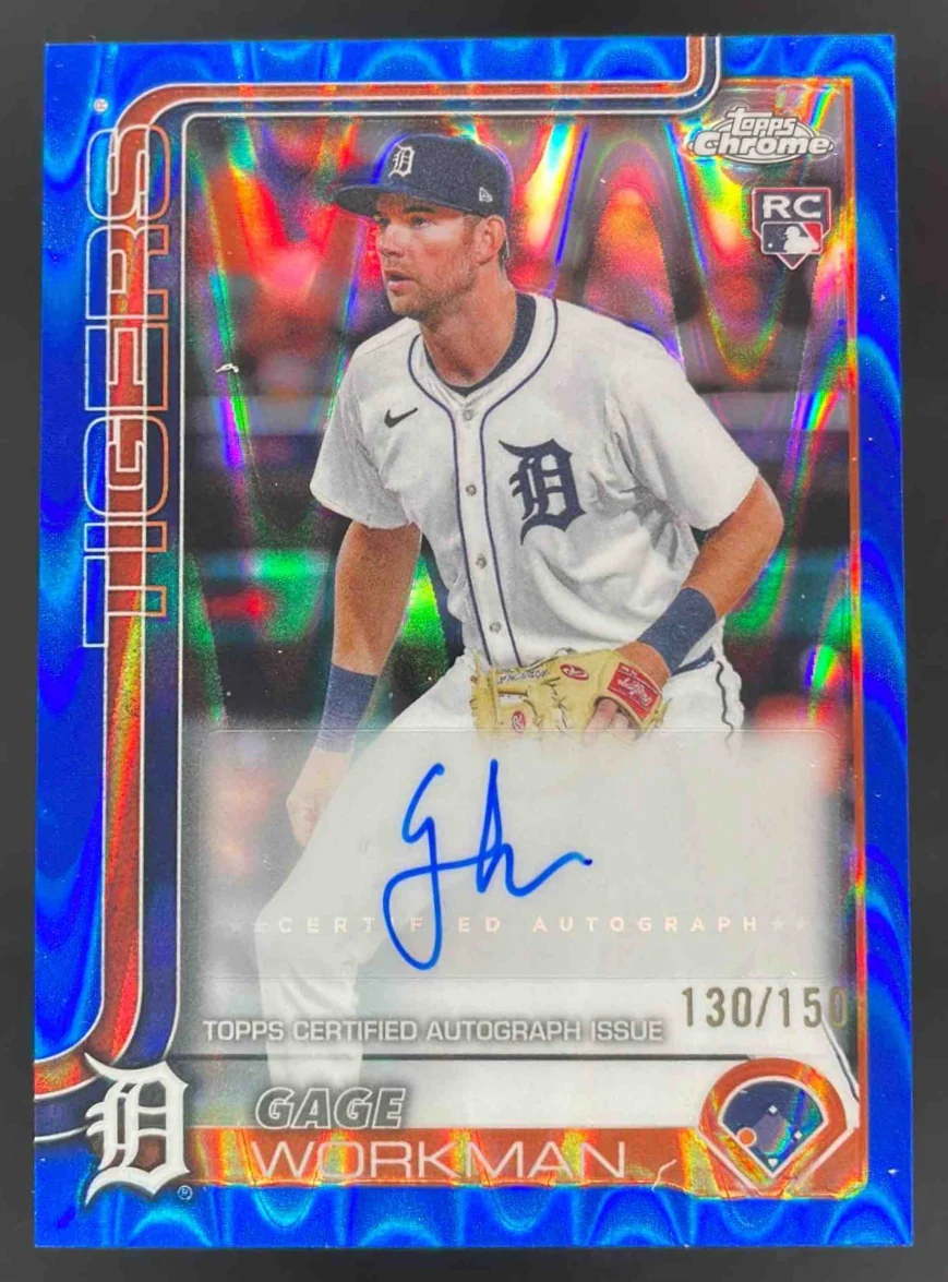 2025 Topps Chrome Update Blue Lava Refractor #USC21 Gage Workman RC /150