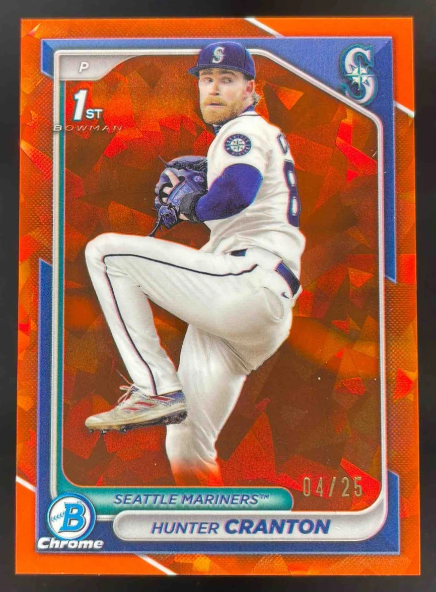 2024 Bowman Draft Sapphire Chrome Orange Sapphire #BDC-144 Hunter Cranton RC /25