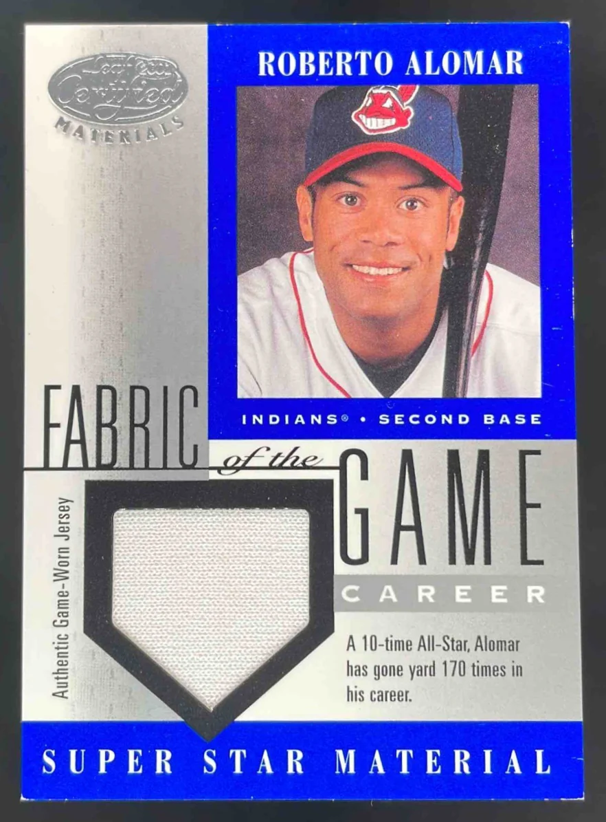 2001 Leaf Certified Materials Fabric of the Game #FG-60 Roberto Alomar /170