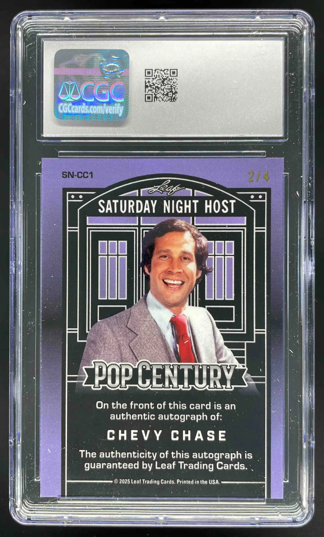 2025 Leaf Metal Century Saturday Night Host Orange Chevy Chase Auto /4 CGC 10 - Image 2