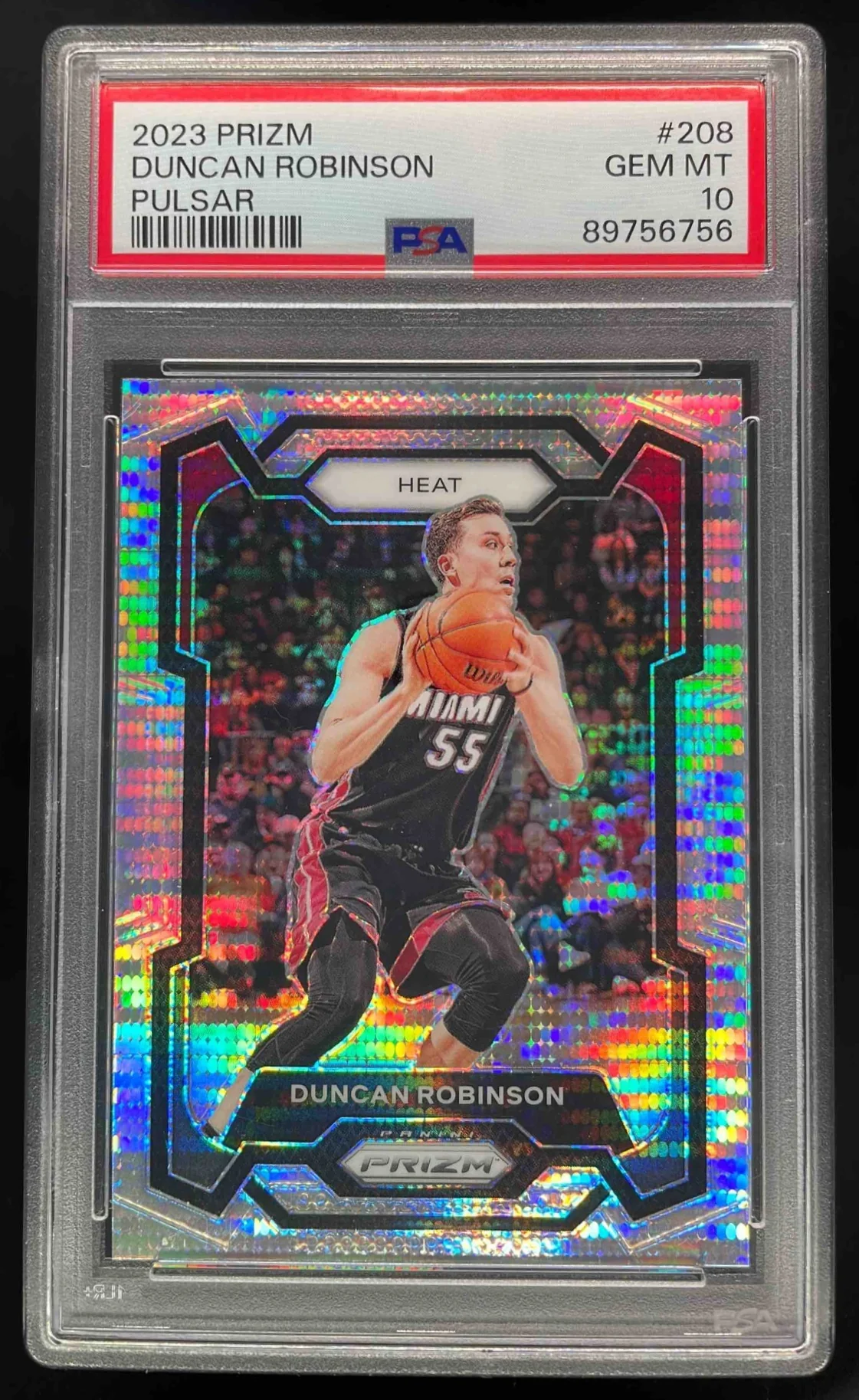 2023-24 Panini Prizm Prizms Pulsar #208 Duncan Robinson PSA 10