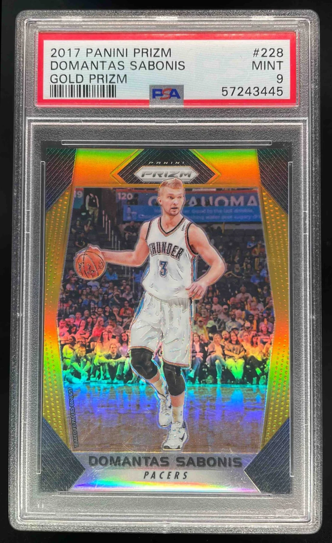 2017-18 Panini Prizm Prizms Gold #228 Domantas Sabonis /10 PSA 9