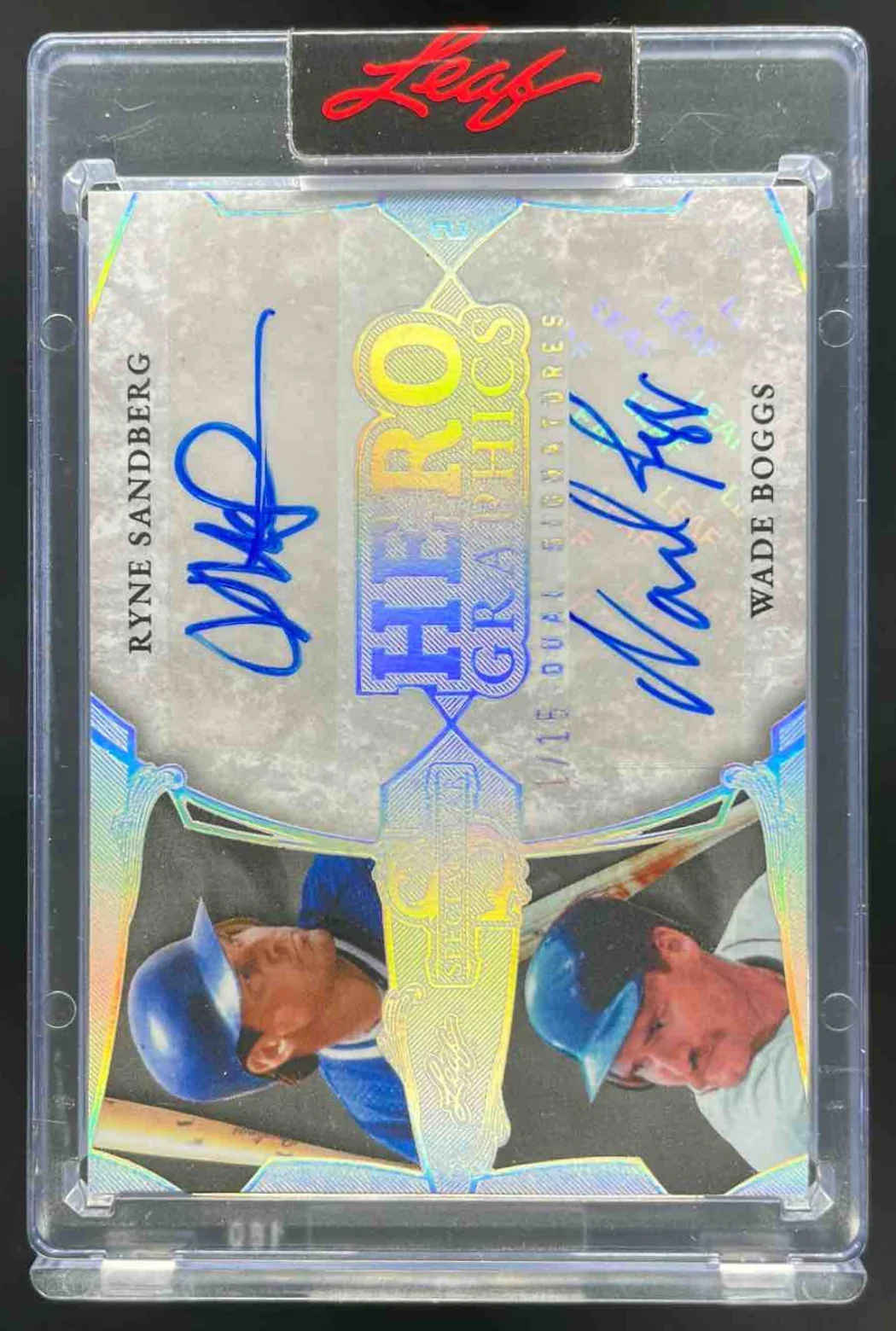 2025 Leaf Herographics Silver Holo #H2-6 Ryne Sandberg Wade Boggs Auto /15