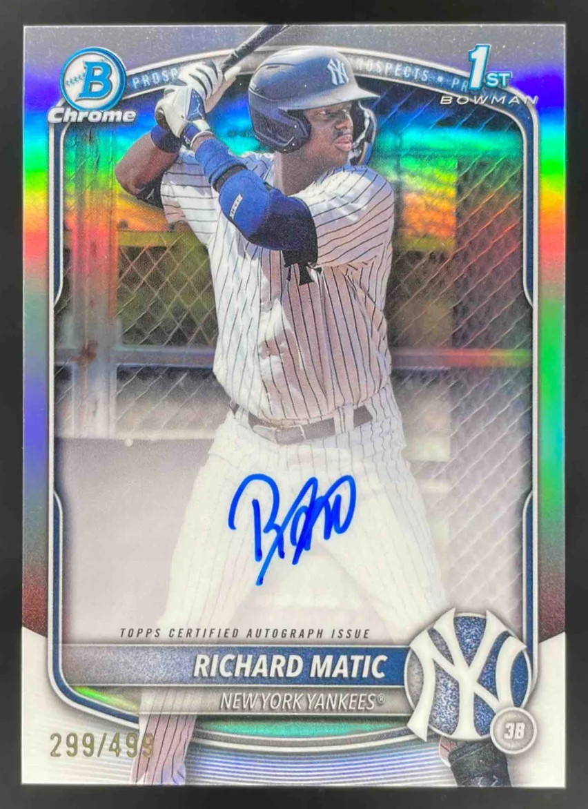 2025 Bowman Chrome Autographs Refractor #CPA-RM Richard Matic RC Auto /499