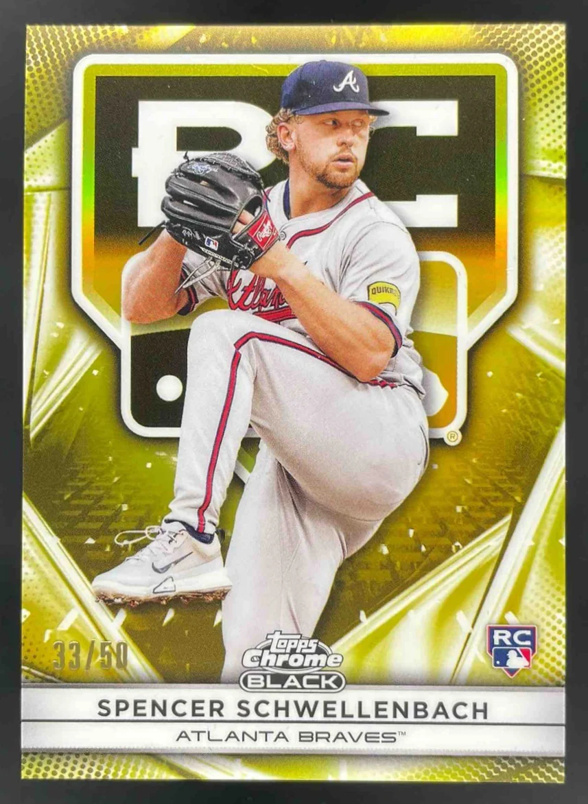 2025 Topps Chrome Black Design Variations Gold Spencer Schwellenbach RC /50