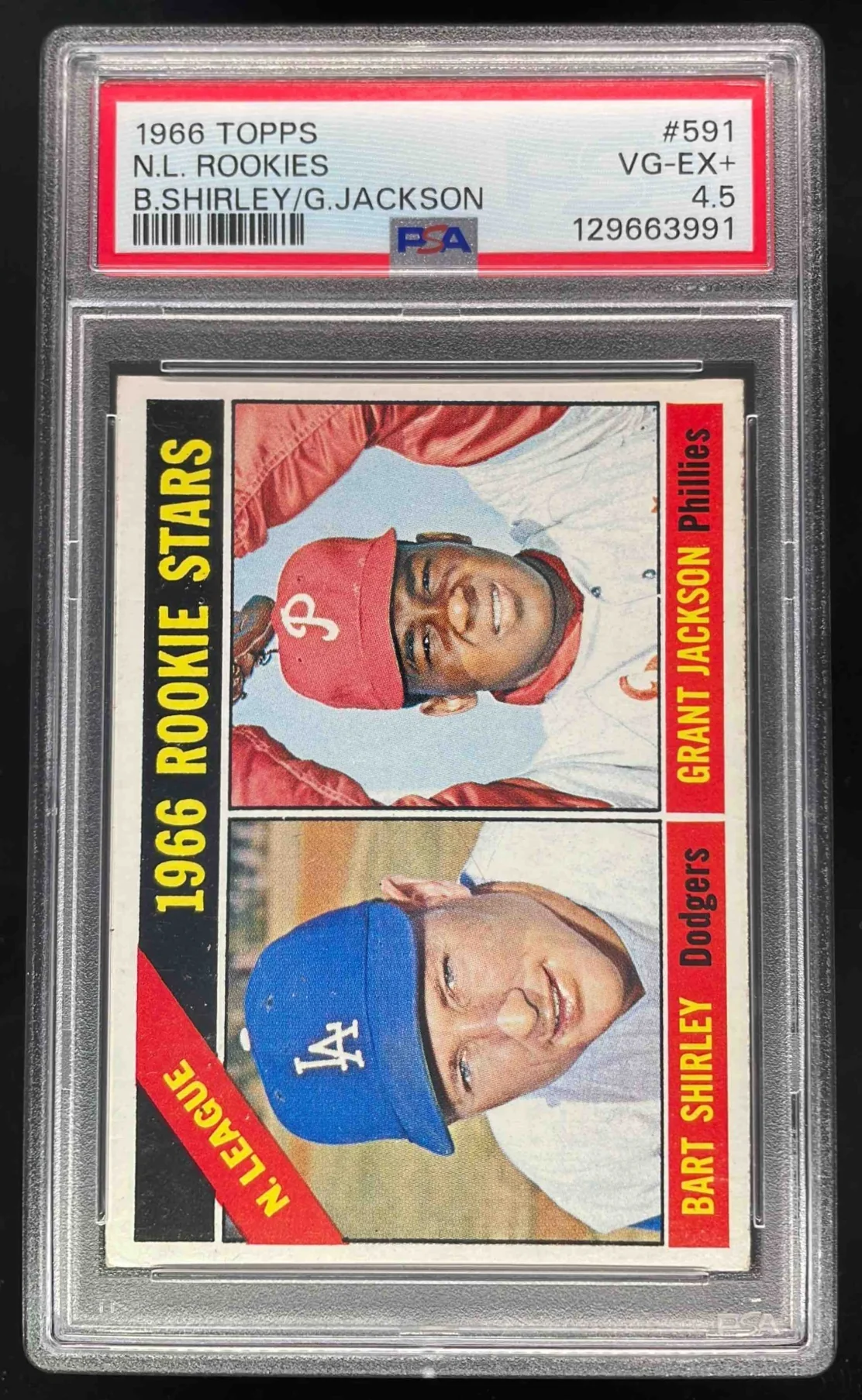 1966 Topps #591 NL 1966 Rookie Stars Bart Shirley Grant Jackson RS RC PSA 4.5