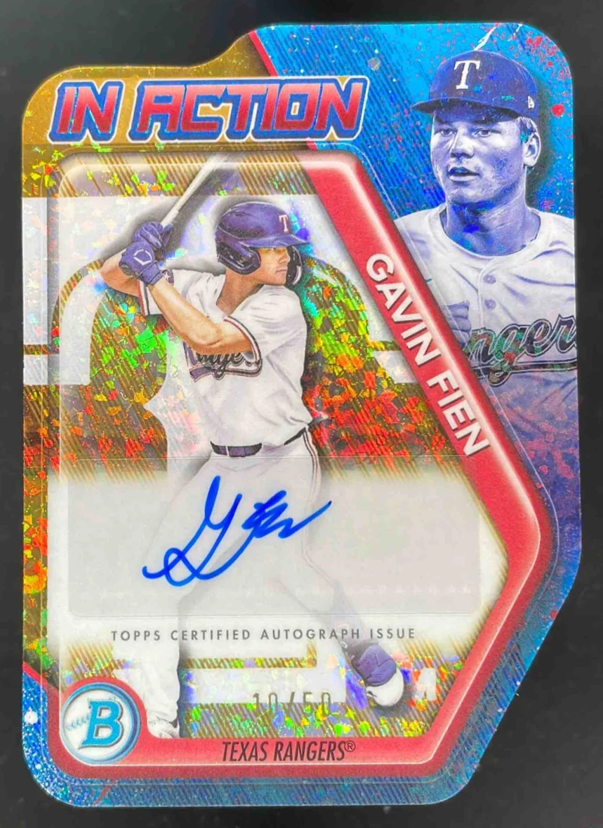 2025 Bowman Draft Bowman In Action Gold Mini-Diamond #BIA-GF Gavin Fien Auto /50