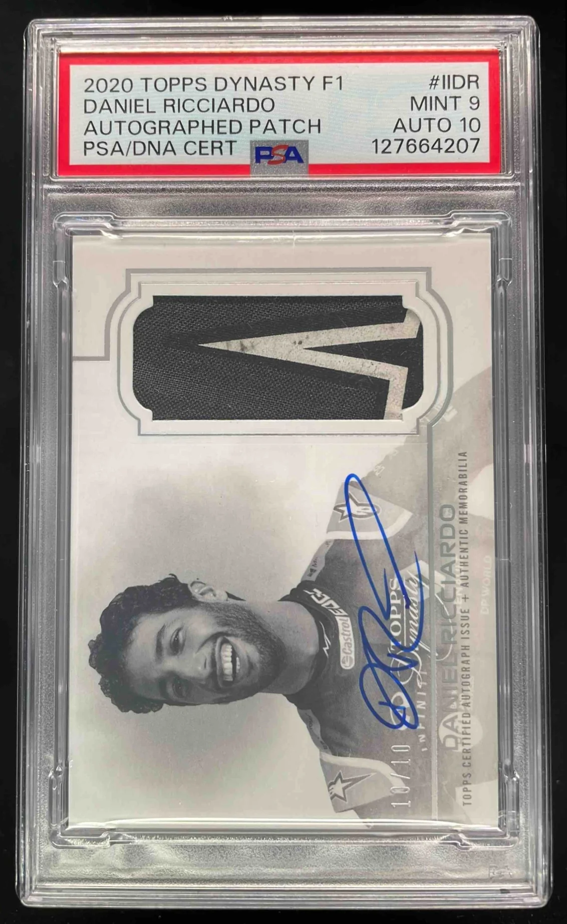 2020 Topps Dynasty Formula 1 Dynasty Patch #IIDR Daniel Ricciardo Auto /10 PSA 9