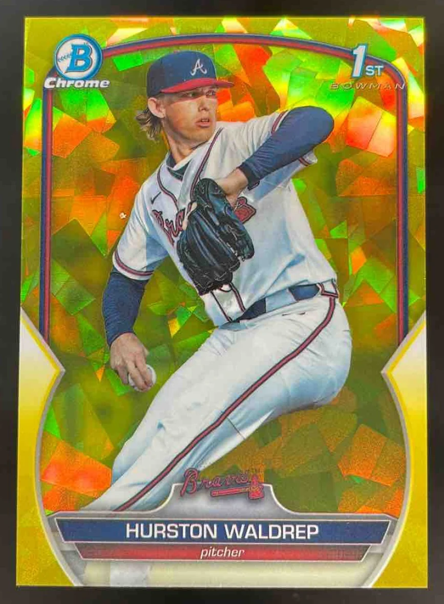 2023 Bowman Sapphire Chrome Yellow Refractor #BDC-114 Hurston Waldrep RC /75