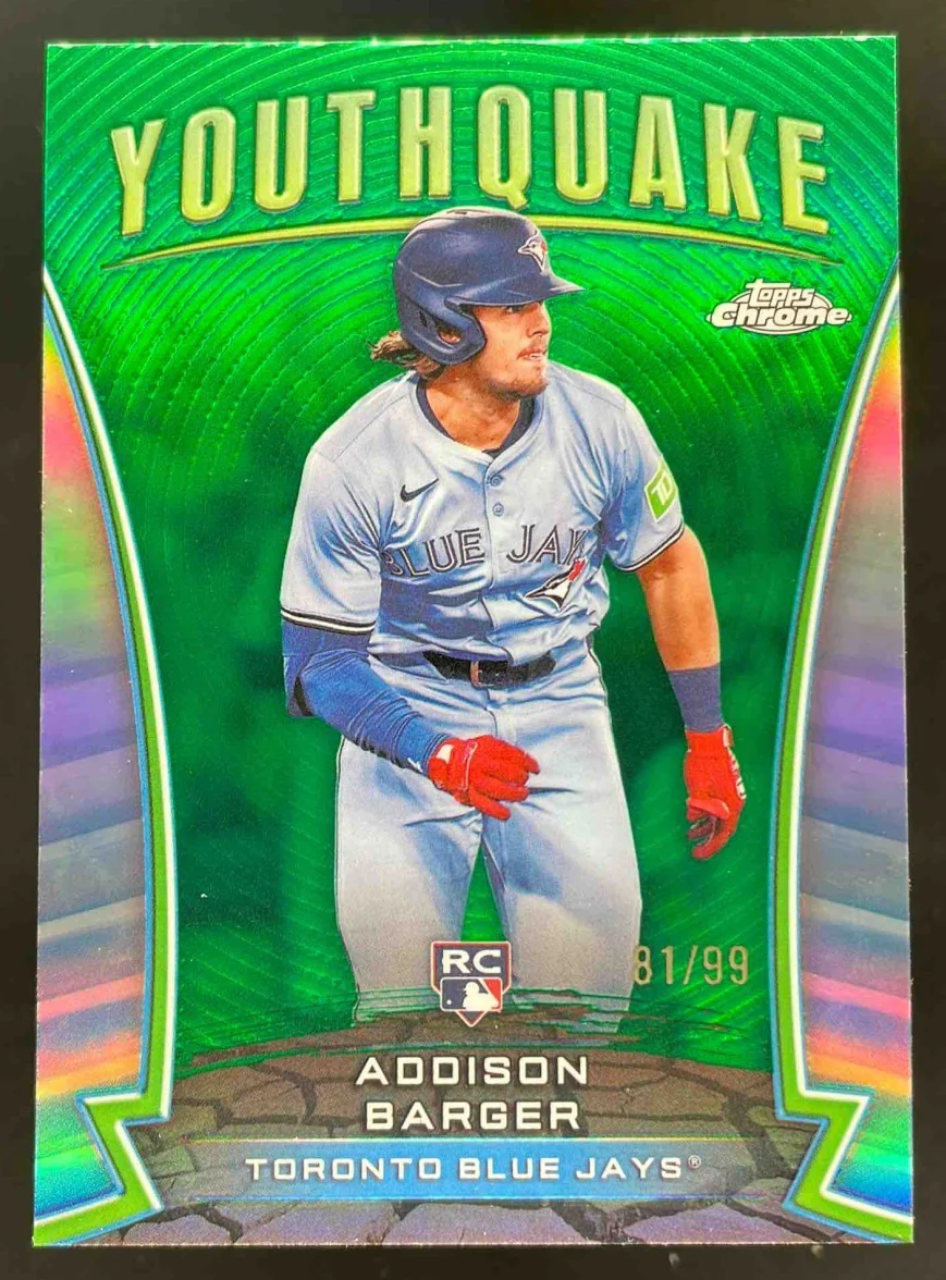 2024 Topps Chrome Update Youthquake Green Refractor #YQ-84 Addison Barger RC /99