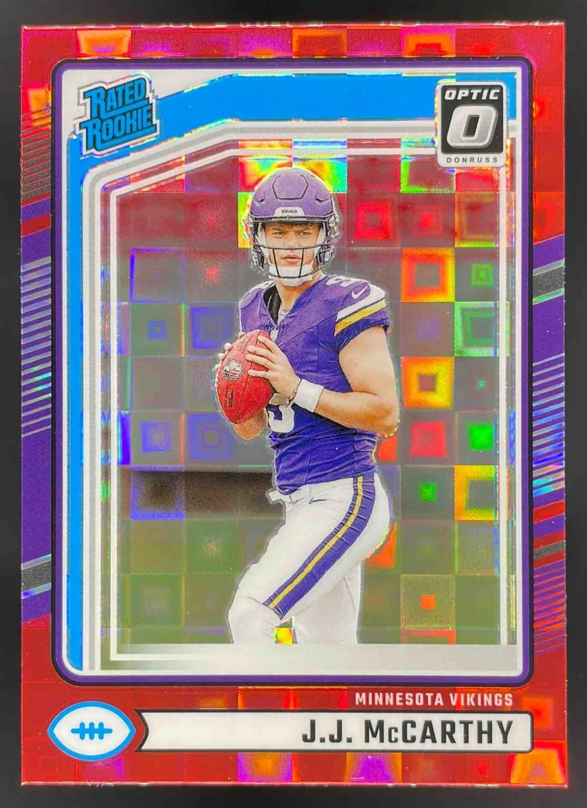2024 Donruss Optic Rated Rookies Preview Red Pandora #303 J.J. McCarthy RC