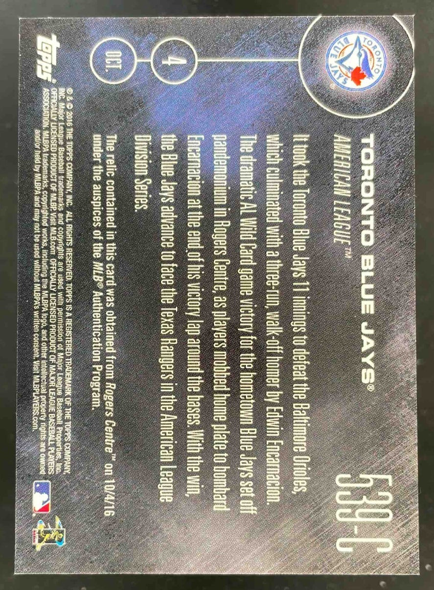 2016 Topps Now Wild Card Base #539-C Toronto Blue Jays - Image 2