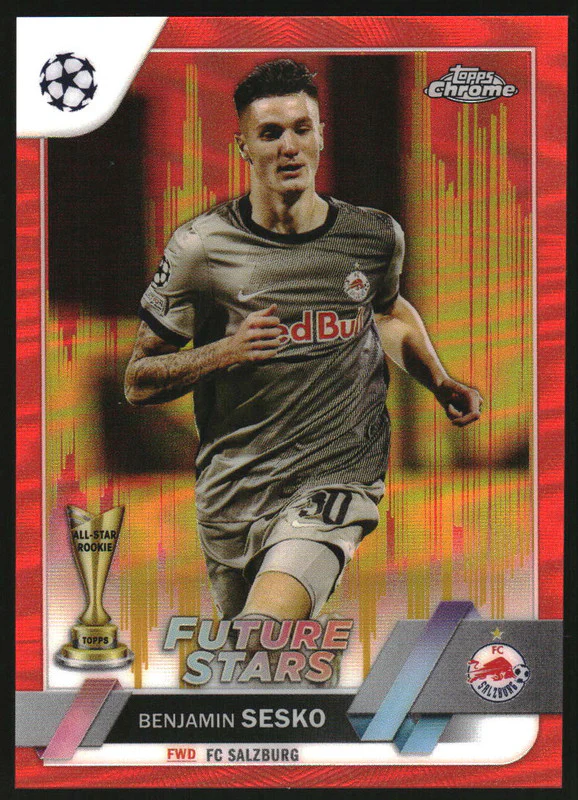 2022-23 Topps Chrome Red Gold Seismic Refractors #177 Benjamin Sesko