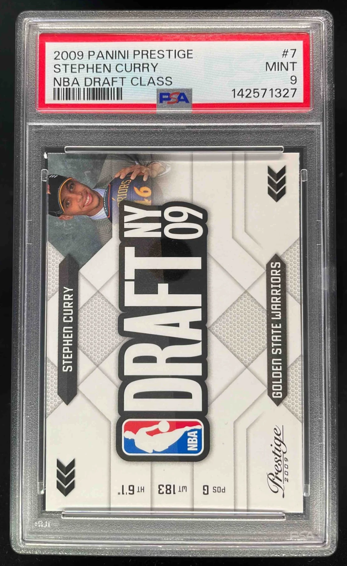 2009-10 Panini Prestige NBA Draft Class #7 Stephen Curry RC PSA 9