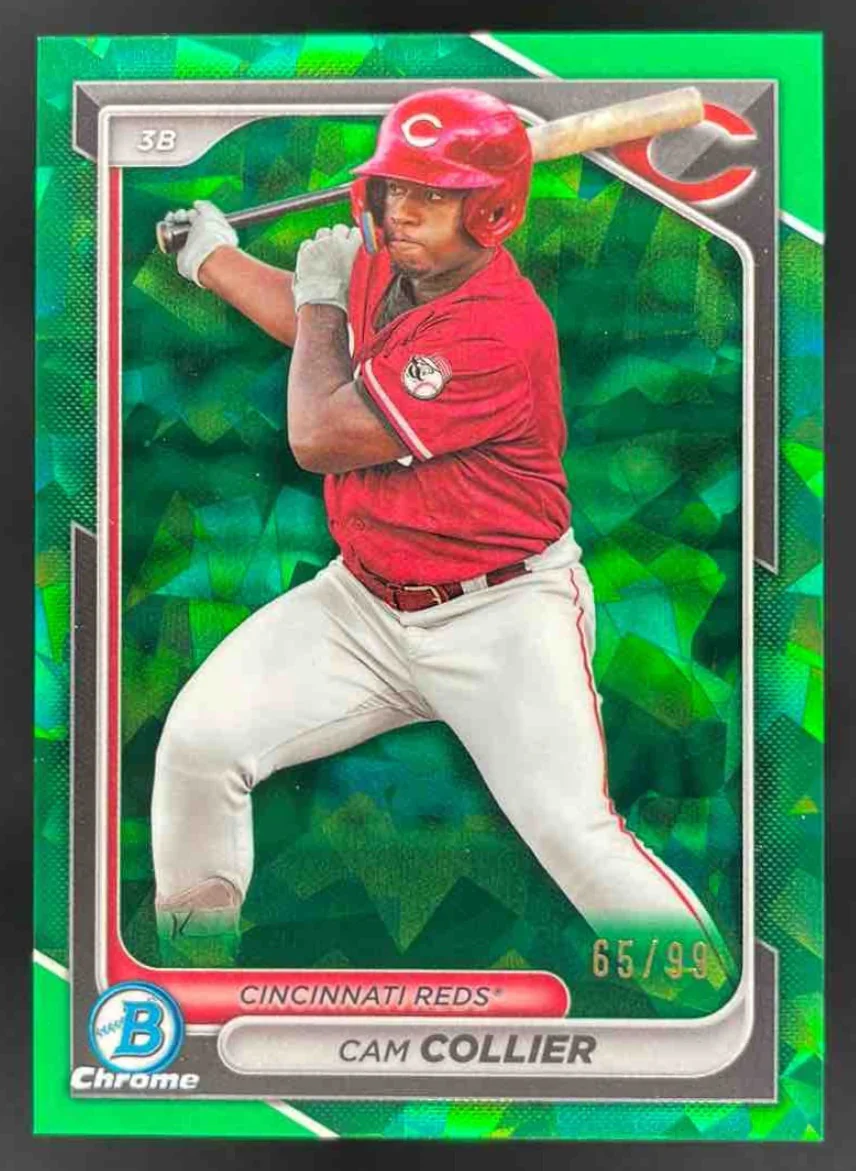 2024 Bowman Sapphire Chrome Green Sapphire #BCP-13 Cam Collier /99