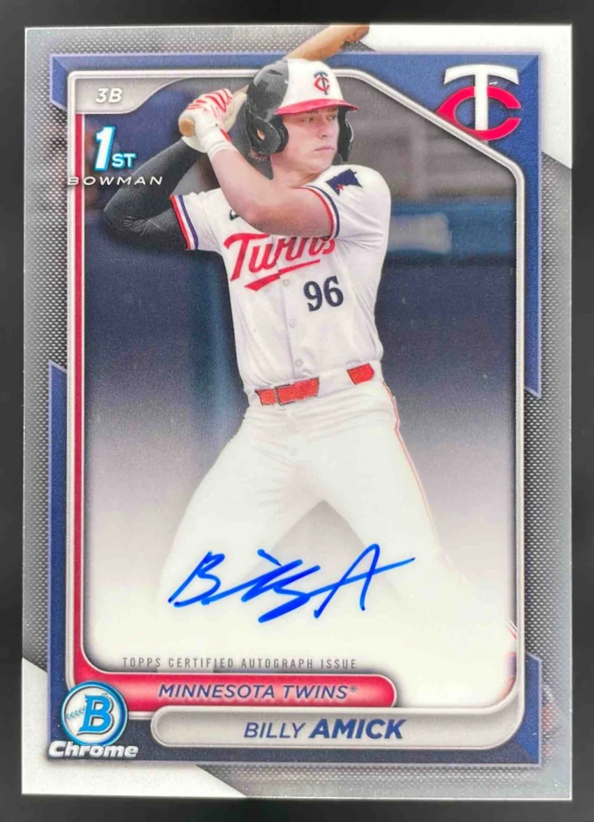2024 Bowman Draft Chrome Prospect Autographs #CPA-BA Billy Amick RC Auto