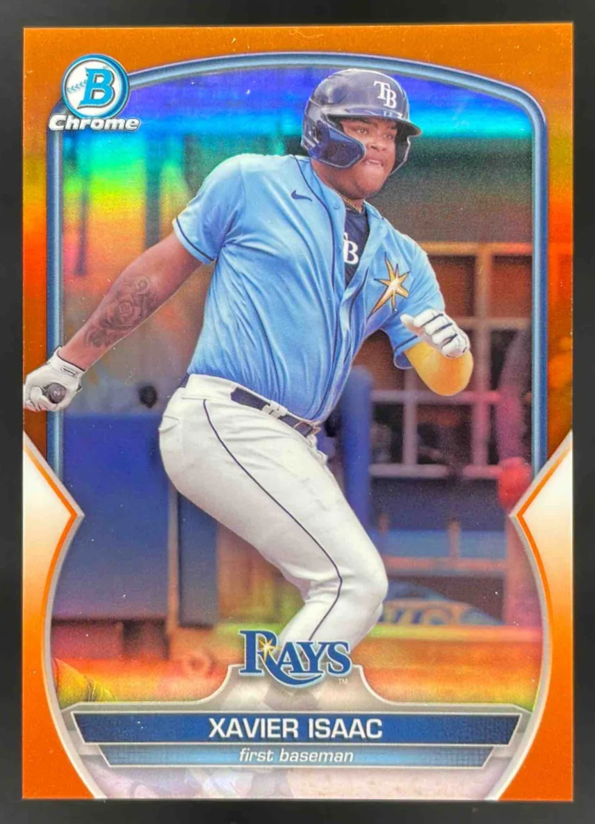 2023 Bowman Chrome Prospects Orange Refractor #BCP-157 Xavier Isaac /25