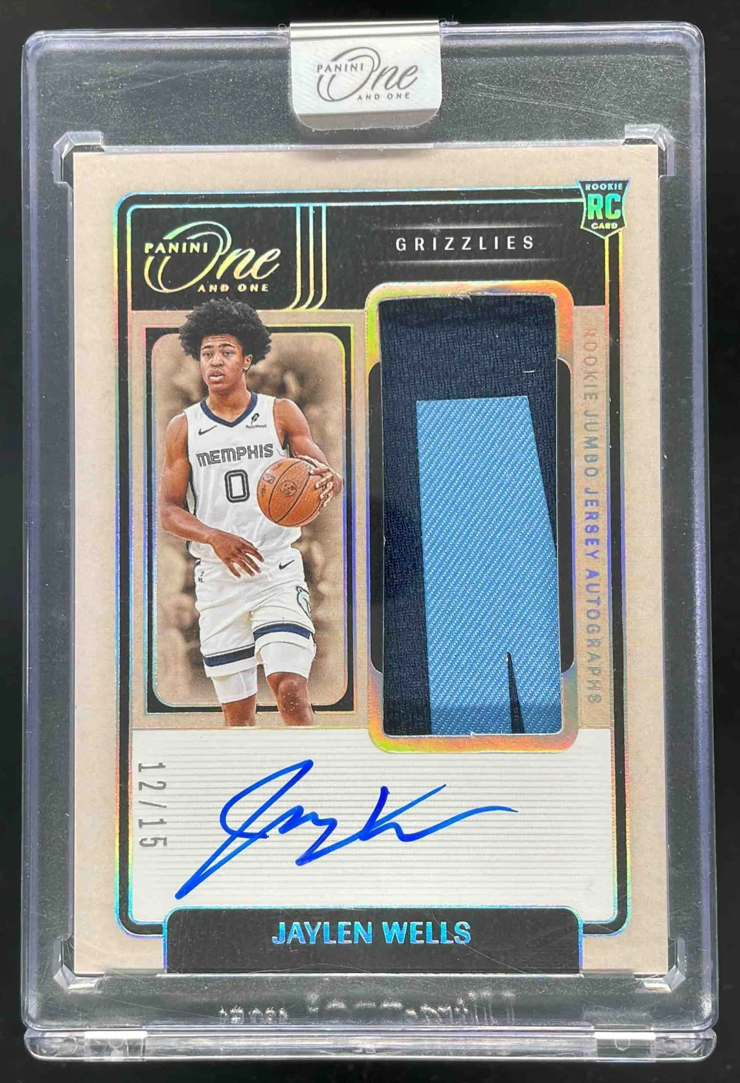 2024-25 Panini One and One Rookie Jumbo Jersey FOTL #15 Jaylen Wells Auto /15