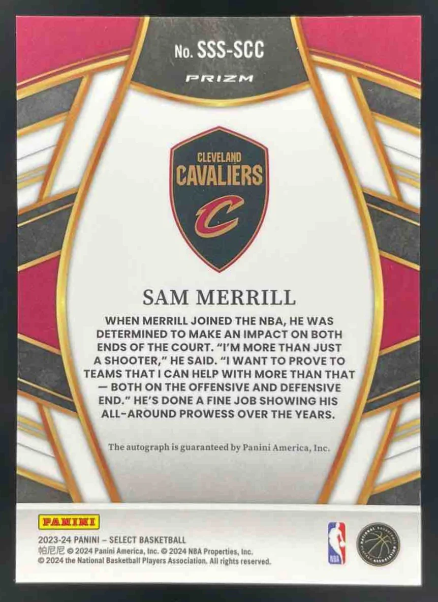 2023-24 Select Signature Selections Silver Prizm #SSS-SCC Sam Merrill Auto - Image 2