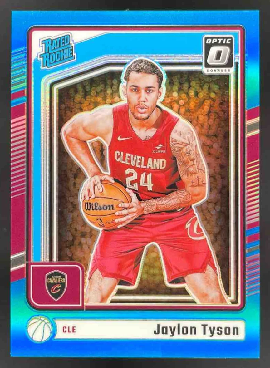 2024-25 Panini Donruss Optic Aqua Prizm #253 Jaylon Tyson RC Rated Rookie /225