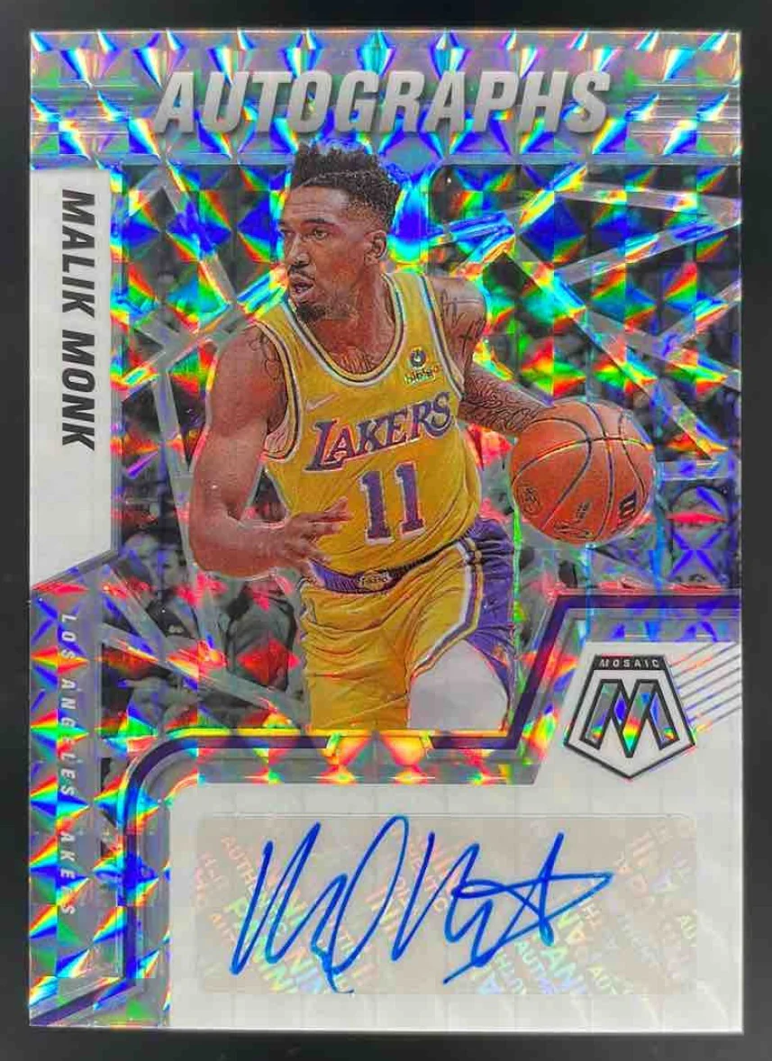 2021-22 Panini Mosaic Autographs Mosaic #AM-MKM Malik Monk Auto