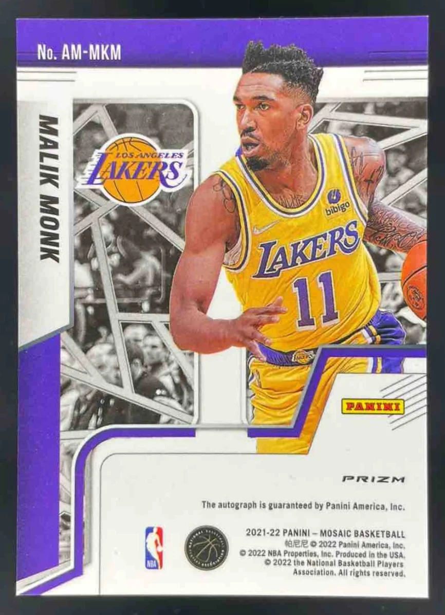 2021-22 Panini Mosaic Autographs Mosaic #AM-MKM Malik Monk Auto - Image 2