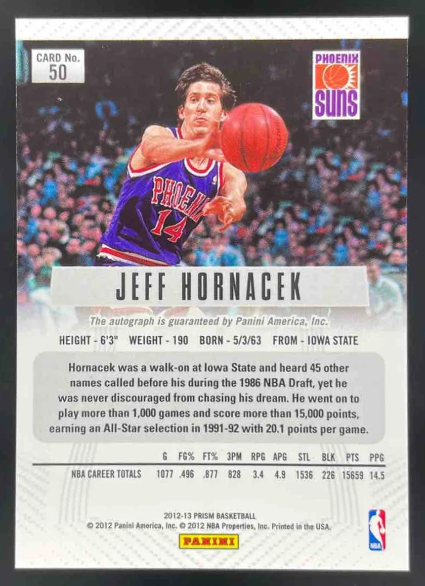 2012-13 Panini Prizm Autographs #50 Jeff Hornacek Auto - Image 2