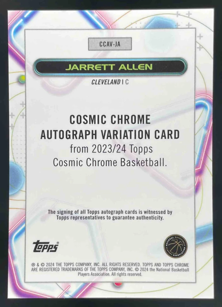 2023-24 Topps Cosmic Chrome Autographs #CCAV-JA Jarrett Allen Auto /75 - Image 2