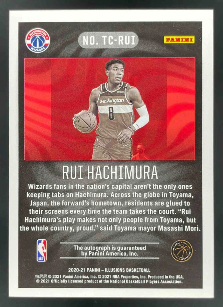 2020-21 Panini Illusions Trophy Collection Autograph #TC-RUI Rui Hachimura Auto - Image 2