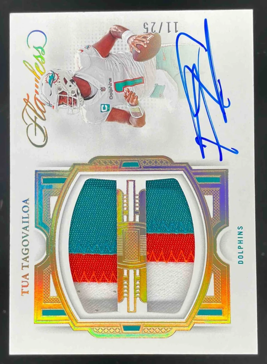 2022 Panini Flawless Dual Patch Autographs #DPA-TT Tua Tagovailoa Auto /25