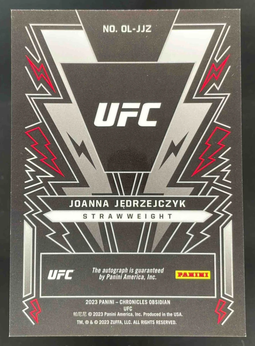2023 Chronicles UFC Obsidian Lightning Strike #OL-JJZ Joanna Jedrzejczyk Auto - Image 2
