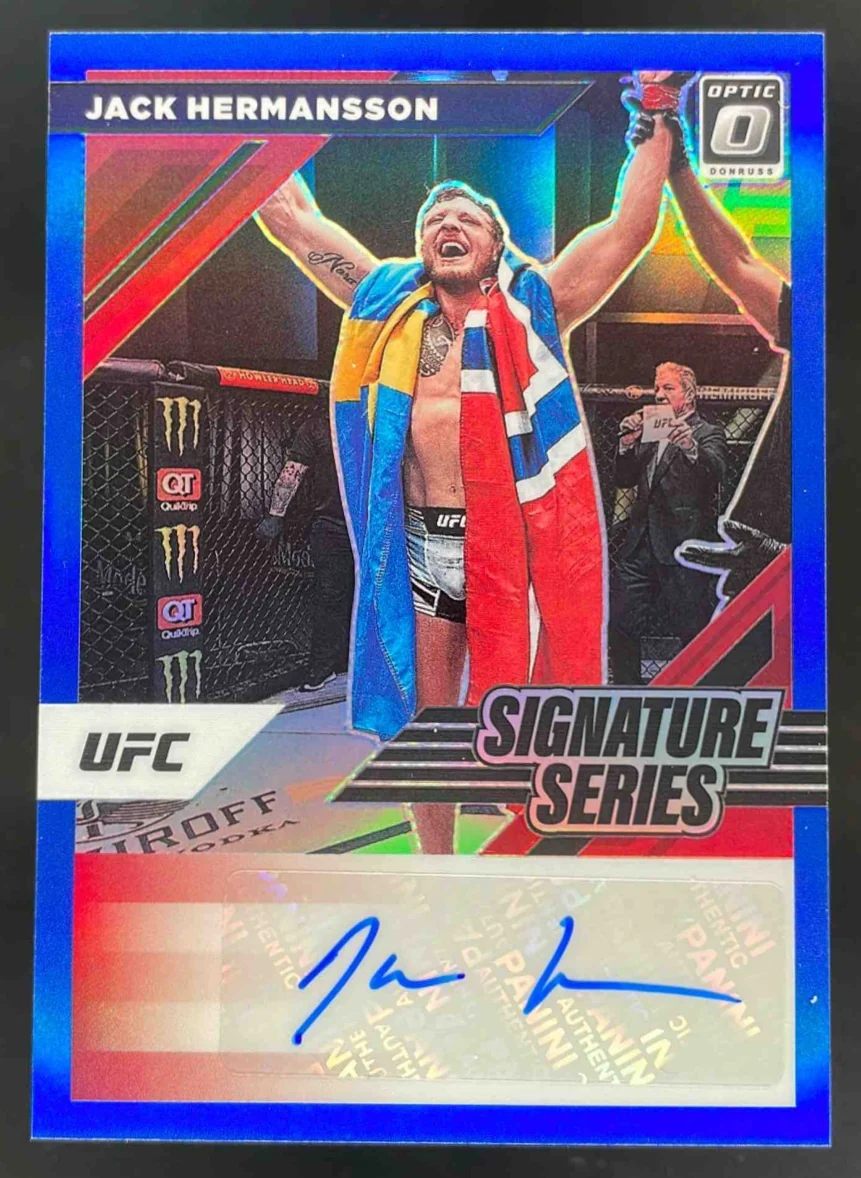 2022 Donruss Optic UFC Signature Series Blue #SS-JHM Jack Hermansson Auto /25