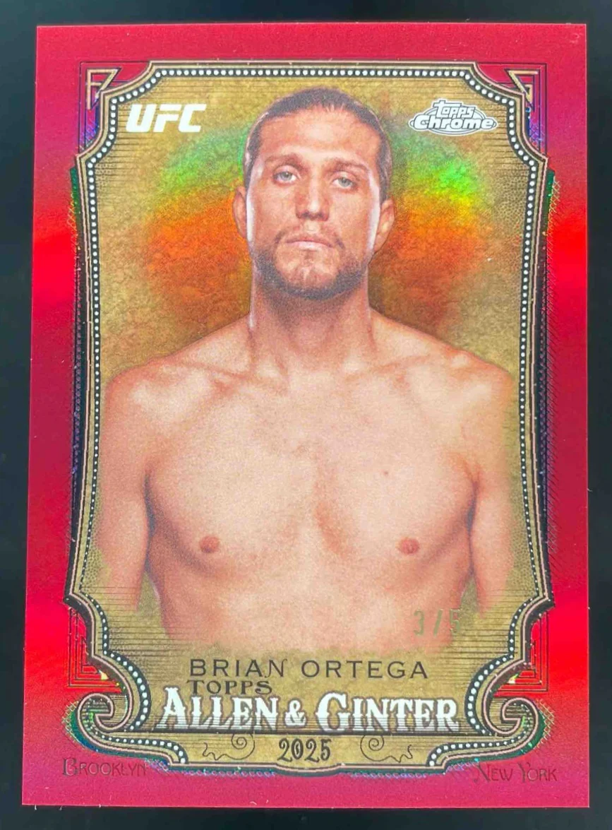 2025 Topps UFC Chrome Allen & Ginter Red Refractor #AAG-24 Brian Ortega /5