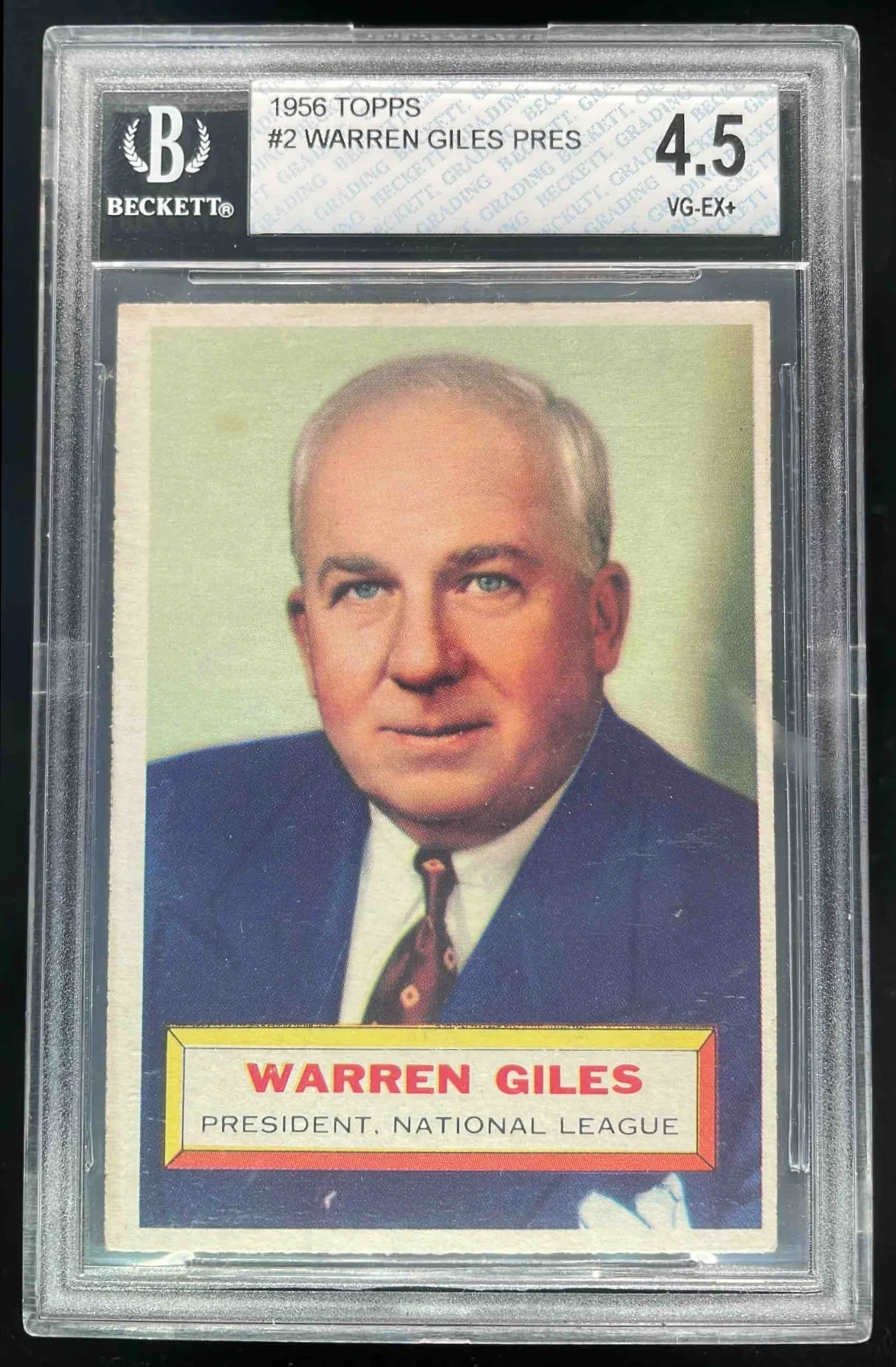 1956 Topps #2 Warren Giles BGS 4.5