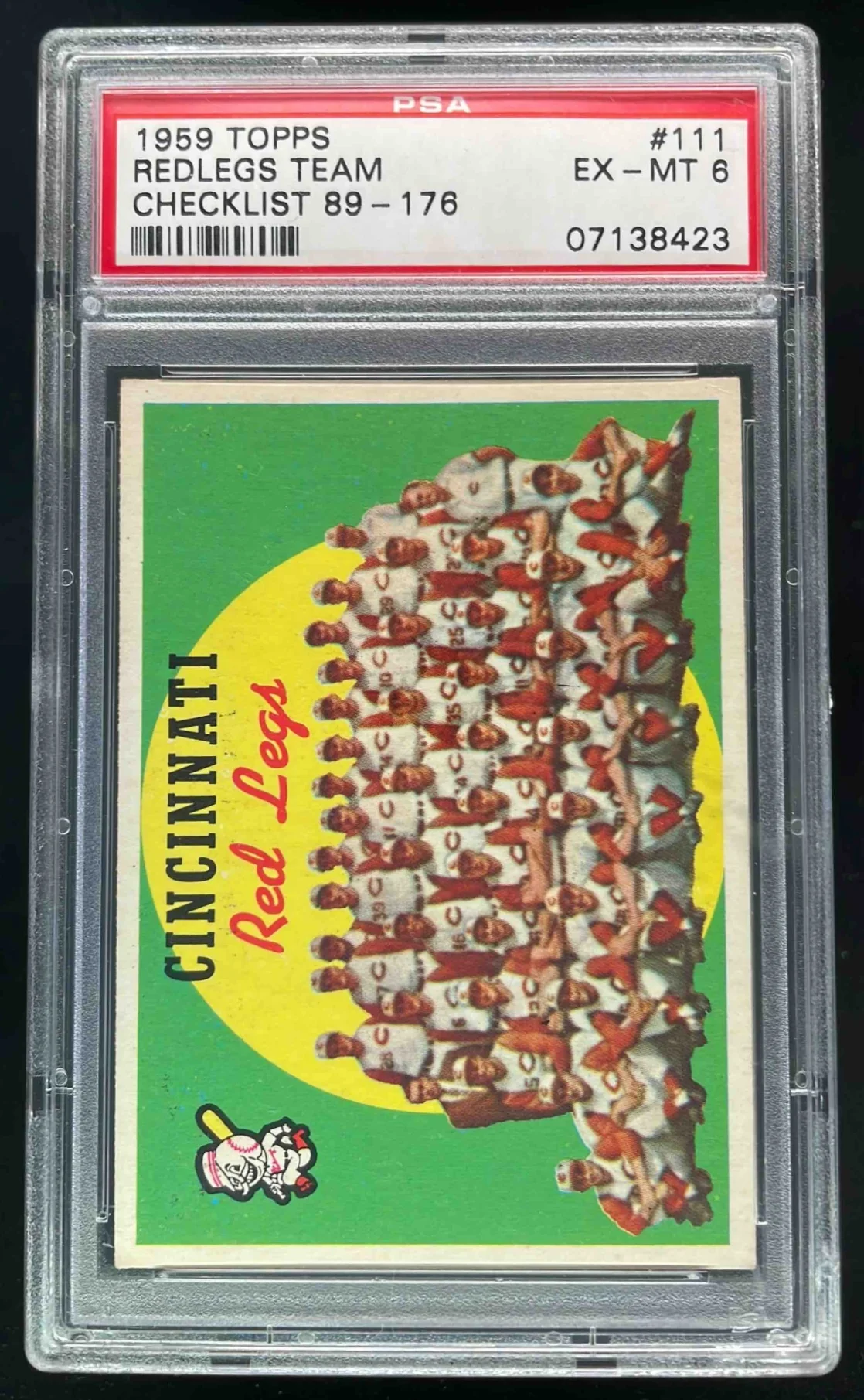 1959 Topps #111 Red Legs Second Series Checklist: 89-176 CL Team Card PSA 6