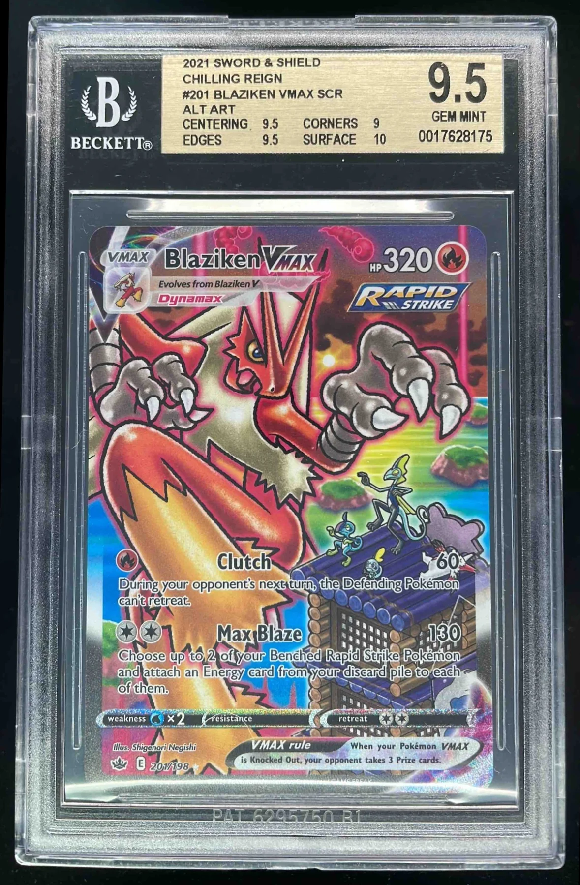 2021 Pokemon Sword & Shield Chilling Reign #201/198 Blaziken VM BGS 9.5