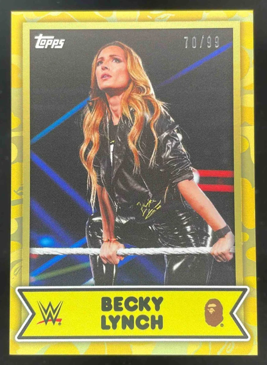 2025 Topps WWE x Bape Yellow Camo #9 Becky Lynch /99